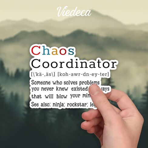 (3pcs) Chaos Coordinator Definition Sticker Funny Sayings Sarcastic Quotes Vinyl Decal for Tumbler Laptop Kindle Water Bottles Books Phone - Size 3x2.2 Inches in Saudi Arabia