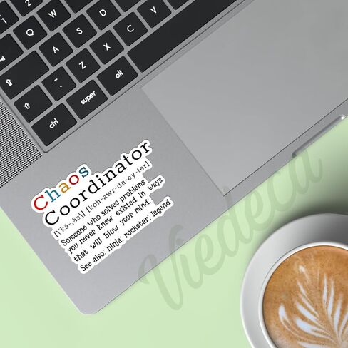 (3pcs) Chaos Coordinator Definition Sticker Funny Sayings Sarcastic Quotes Vinyl Decal for Tumbler Laptop Kindle Water Bottles Books Phone - Size 3x2.2 Inches in Saudi Arabia