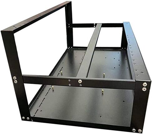 حقيبة Yunseity Open Air Mining Frame Rig Case، إطار تعدين SECC مع 4 مراوح قابلة للقفل مقاس 12 سم لوحدات معالجة الرسومات 6-8، متوافقة مع اللوحات الأم ATX MATX (أسود) in Kuwait