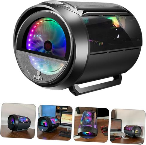 TEHAUX Gaming Computer Case with Panoramic Round RGB Water Cooling, Black Modified Matx Chassis for Office and Gaming Users in Saudi Arabia