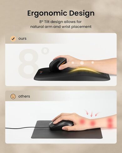 ProtoArc EKM01 Plus Full Size Ergonomic Keyboard Mouse Black with MP50 Ergonomic Mouse Pad with Wrist Rest Black in Saudi Arabia
