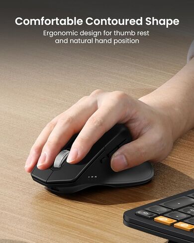 ProtoArc EKM01 Plus Full Size Ergonomic Keyboard Mouse Black with MP50 Ergonomic Mouse Pad with Wrist Rest Black in Saudi Arabia