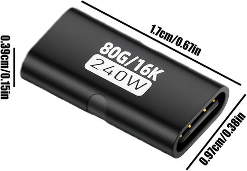 موصل أنثى USB من النوع C، محول طاقة 240 وات، USB إلى تمديد لنقل بيانات موثوق، تصميم مضغوط، سطح مكتب الكمبيوتر المحمول، استخدام اجتماع المكتب المنزلي أثناء السفر in Kuwait
