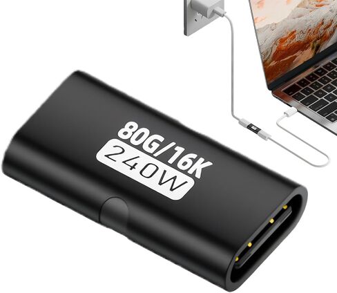 موصل أنثى USB من النوع C، محول طاقة 240 وات، USB إلى تمديد لنقل بيانات موثوق، تصميم مضغوط، سطح مكتب الكمبيوتر المحمول، استخدام اجتماع المكتب المنزلي أثناء السفر in Kuwait
