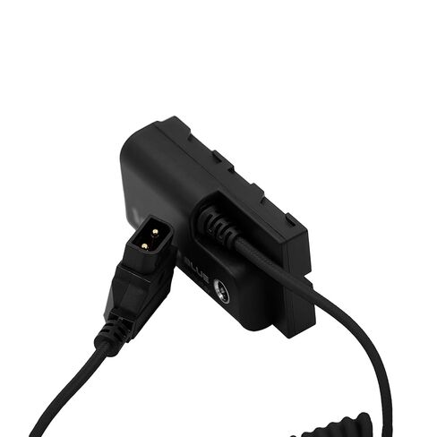 KONDOR BLUE | D-Tap to NPF Coiled Dummy Battery Cable for Sony L-Series | 16"-36" Coiled Cable Connect D-Tap Sources to Your Device | Raven Black in Saudi Arabia