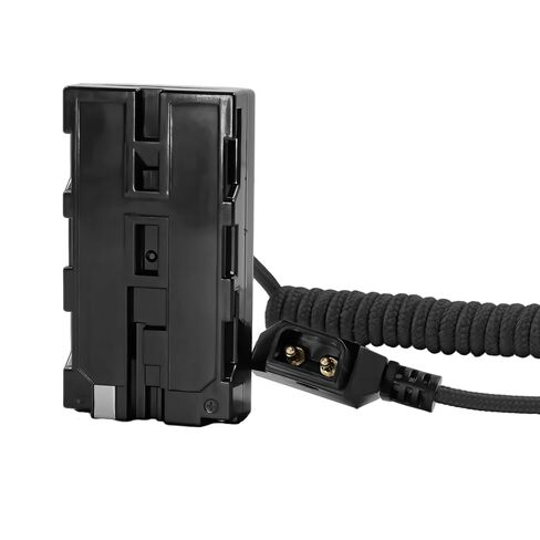 KONDOR BLUE | D-Tap to NPF Coiled Dummy Battery Cable for Sony L-Series | 16"-36" Coiled Cable Connect D-Tap Sources to Your Device | Raven Black in Saudi Arabia