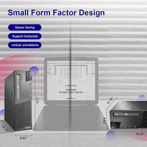كمبيوتر Lenovo Business Desktop ThinkCentre M83 صغير الحجم، Intel i7-4790 حتى 4.0 جيجا هرتز، ذاكرة الوصول العشوائي 16 جيجا، 256 جيجا SSD، AC Wi-Fi 5، DVD-ROM، VGA، DP، Windows 10 Pro (متجدد) in Kuwait