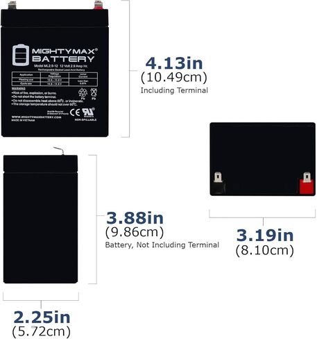 بطارية Mighty Max 12V 2.9AH F1 SLA بديلة متوافقة مع مكبر الصوت المحمول ION Audio Game Day - عبوتان in Kuwait