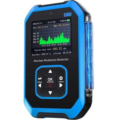 اف ان آي آر اس آي جهاز كشف الاشعاع النووي من جيجر كاونتر - مقياس جرعات مع شاشة LCD، جهاز مراقبة محمول باليد بيتا جاما بالاشعة السينية قابل لاعادة الشحن، 5 وحدات جرعات، 0.0μSv-500mSv (GC-01) in Kuwait
