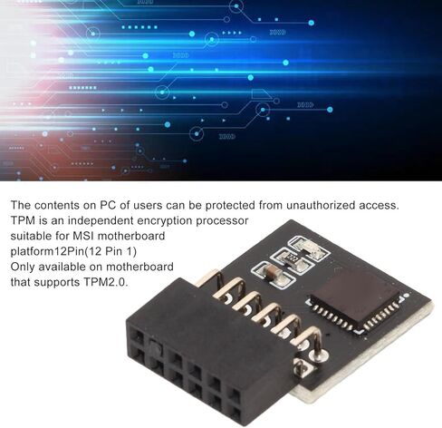 وحدة Vikye Stable TPM 2.0 للوحة الأم MSI، مادة عالية الأمان ومتينة، واجهة SPI 12Pin in Kuwait