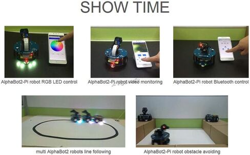 مجموعة أدوات تشغيل الروبوت الذكي للفيديو اللاسلكي AlphaBot2 لـ Raspberry Pi 4 Model B مع وحدة تحكم عن بعد بالأشعة تحت الحمراء للكاميرا @ XYGStudy in Saudi Arabia