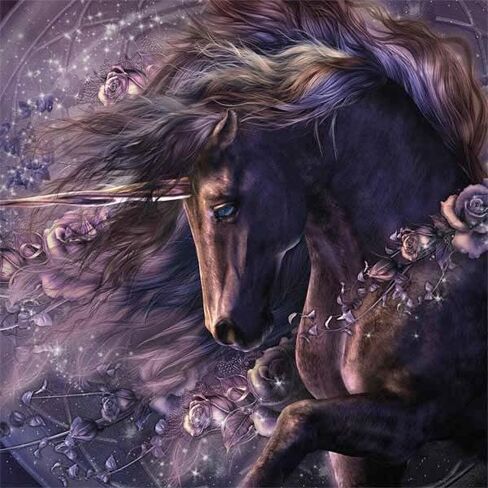 غلاف كمبيوتر محمول من Skinit متوافق مع Latitude 5310 - Black Rose Unicorn مرخص رسميًا من تصميم Laurie Prindle in Kuwait