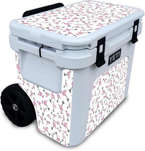 غلاف مبرد لامع لامع متوافق مع مبرد Yeti Roadie 32 ذو العجلات - Cool Flamingo - غطاء لاصق واقٍ من الفينيل 3M ممتاز - سهل الاستخدام | صُنع في الولايات المتحدة الأمريكية بواسطة MightySkins in Kuwait
