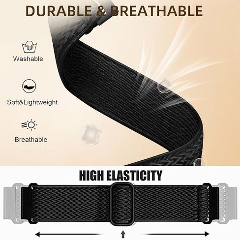 G53 Smart Watch Bands, 20mm Nylon Breathable Elastic Watch Bands Compatible with RUXINGX G53/HaSaKei G53/Sanorum G53 SmartWatch Replacement Adjustable Straps(3-Pack) in Saudi Arabia