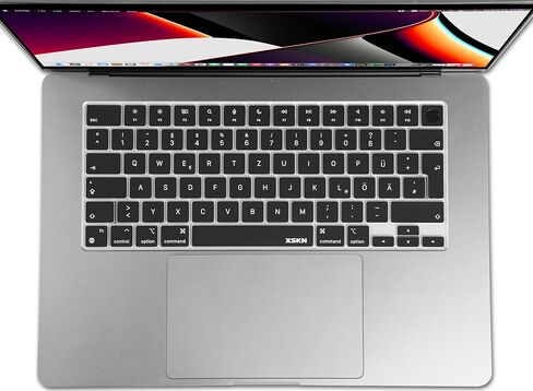 XSKN German Language Black EU Layout Version Silicone Keyboard Cover Skin for 2022 2023 2024 2025 MacBook Air 13.6 15.3 inch M2 M3 M4 with Touch ID A2681 A3113 A3240 A2941 A3114 A3241 in Saudi Arabia
