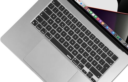 XSKN German Language Black EU Layout Version Silicone Keyboard Cover Skin for 2022 2023 2024 2025 MacBook Air 13.6 15.3 inch M2 M3 M4 with Touch ID A2681 A3113 A3240 A2941 A3114 A3241 in Saudi Arabia
