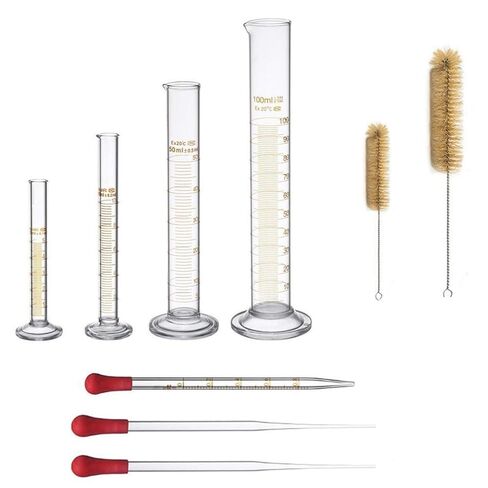 Ronyes Lifescience 100 mL Glass Graduated Cylinder Measuring Single Metric Scale 2 Pcs with Brush (Pack of 2) … in Kuwait
