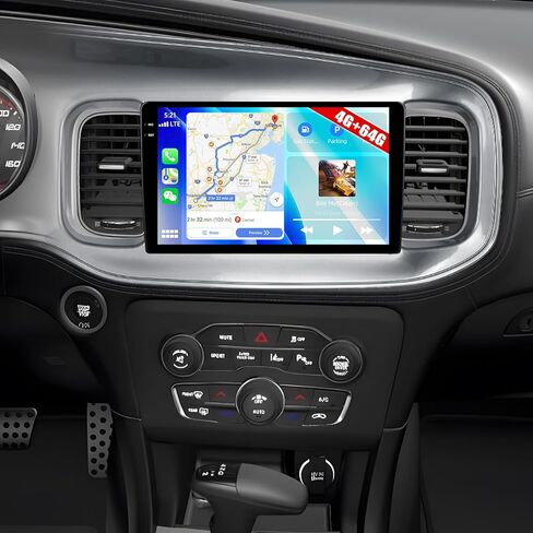 SIXTOP 4G+64G ستيريو سيارة أندرويد لشاحن دودج تشالنجر 2015-2021 CarPlay Android Auto 9 بوصة Incell 1280 * 720 شاشة لمس بلوتوث 5.0 GPS FM/RDS EQ Mirror Link SWC AHD كاميرا خلفية in Kuwait