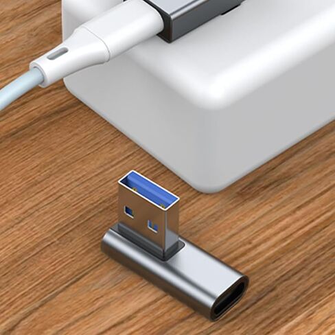 1 Pair USB3.0 to Type C Converter 90 Degree Bend for Data Transfer Power Devices Left and Right Angled USB a to USB C Converter Replacement Adapter Data Transfer and Powering Devices in Kuwait