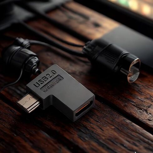 USB C أنثى إلى USB ذكر محول بزاوية 90 درجة شحن سريع 2A سرعة نقل البيانات بسرعة 480 ميجابت في الثانية تصميم صغير USB نوع C أنثى إلى USB ذكر محول in Kuwait