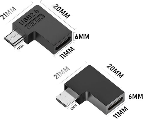 USB C أنثى إلى USB ذكر محول بزاوية 90 درجة شحن سريع 2A سرعة نقل البيانات بسرعة 480 ميجابت في الثانية تصميم صغير USB نوع C أنثى إلى USB ذكر محول in Kuwait