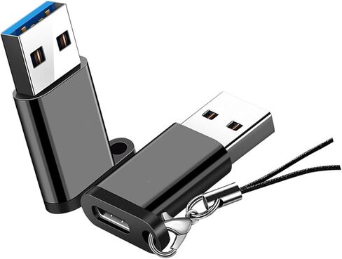 USB C to USB3.0 Adapter 5Gbps Fast Charging Aluminum Alloy with Anti-Loss Strap Universally Compatibility Type C to USB a Converters Chargers Adapter in Kuwait