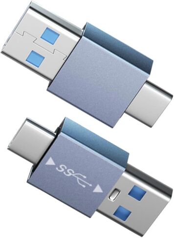 حزمة من قطعتين USB 3.1 محول شحن قياسي من النوع C إلى USB، نقل سريع للبيانات وتوافق واسع، رمادي USB C إلى USB a محول in Saudi Arabia