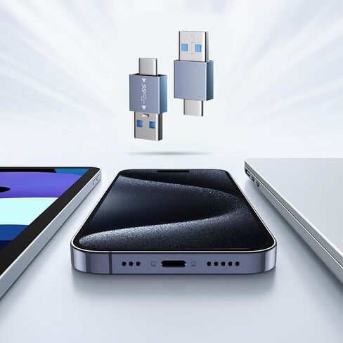 حزمة من قطعتين USB 3.1 محول شحن قياسي من النوع C إلى USB، نقل سريع للبيانات وتوافق واسع، رمادي USB C إلى USB a محول in Saudi Arabia