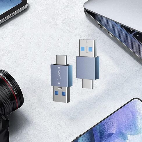 حزمة من قطعتين USB 3.1 محول شحن قياسي من النوع C إلى USB، نقل سريع للبيانات وتوافق واسع، رمادي USB C إلى USB a محول in Saudi Arabia