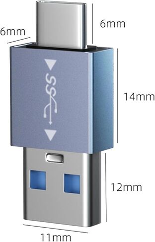 حزمة من قطعتين USB 3.1 محول شحن قياسي من النوع C إلى USB، نقل سريع للبيانات وتوافق واسع، رمادي USB C إلى USB a محول in Saudi Arabia