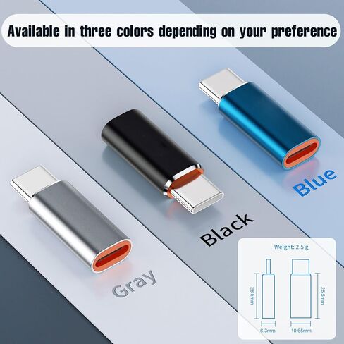 محول خفيف إلى USB C، سهل التركيب، متوافق مع الأجهزة عالميًا، هيكل معدني QC100W، غطاء معدني ممتاز للشحن in Kuwait