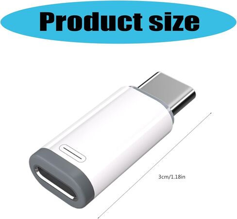 Phone to USB C Adapter Lighting Aluminum Charges Adapter Fast Charging & Data Transfer Easy to Carry for Phone 16 Fast Charging Adapter in Saudi Arabia