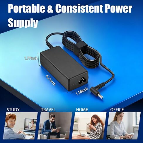 65W 45W 4.5x3.0 مم استبدال شاحن الكمبيوتر المحمول AC ذو الطرف الأزرق الذكي لجهاز HP Pavilion x360 13 14 15 17، Envy x360 13 15، Chromebook Probook Elitebook Zbook Stream Series محول طاقة الكمبيوتر in Saudi Arabia