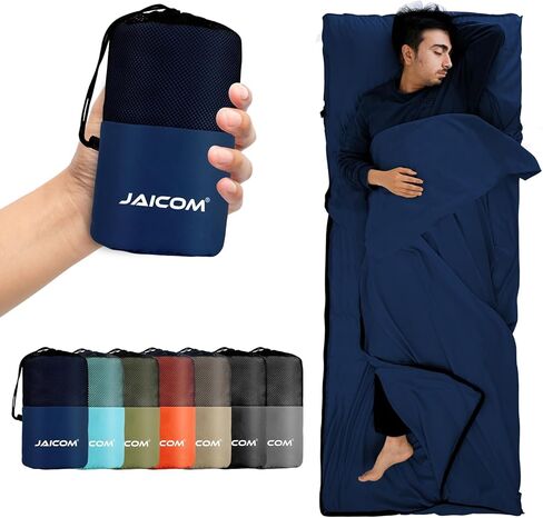 JAICOM Sleeping Bag Liner, Travel Sheets & Adult Sleep Sack, Ultralight and Portable Summer Sleeping Bag - Ideal for Backpacking, Hotels and Hostels, Business Trips, Camping in Kuwait