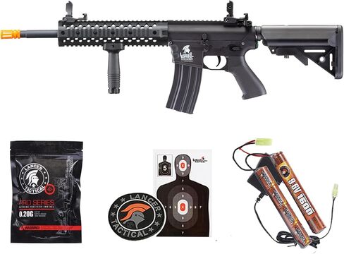 مسدس Lancer التكتيكي Gen 2 Evo من البوليمر المتين M4 Airsoft Gun AEG مع مقبض وبطارية وشاحن و1000 طلقة BBS متضمنة in Saudi Arabia