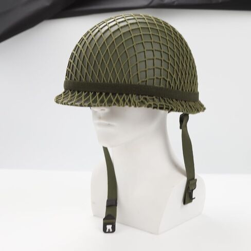 خوذة WW2 الحرب العالمية الثانية US M1 بالة ثابتة مع حزام الذقن طراز الحرب العالمية الثانية استنساخ قذائف مزدوجة in Kuwait