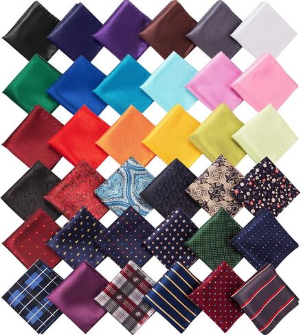 SATINIOR Men Pocket Square Handkerchief Suit Pocket Square for Men Soft Hankies for Party Wedding, 8.3 x 8.3 Inch in Saudi Arabia