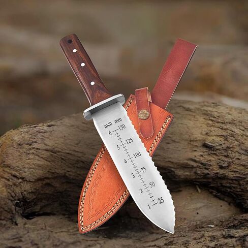 Namibagata Japanese Steel Hori Hori Garden Knife, Insulation Knife Hori Hori Garden Knives use as Digging, Weeding knives, Planting Knifes & Sod Cutter | 12" Stainless Steel with Cutting Edge, Full-Tang walnut Wood Handle with Sheath in Saudi Arabia