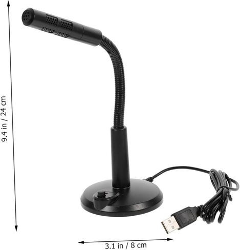ميكروفون USB لسطح المكتب من Housoutil للكمبيوتر مع حامل ميكروفون مكثف محمول لبث الاجتماعات والدردشة الصوتية وتصميم مدمج مع ضوء مؤشر الطاقة in Kuwait