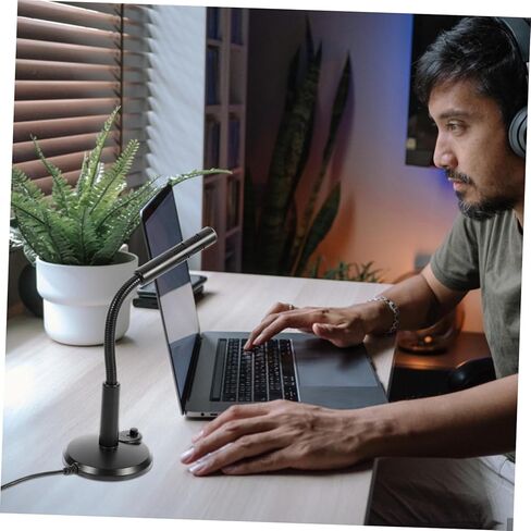 USB Microphone with Base for Laptop and Desktop Compact Condenser Mic with Sound High Sensitivity for Streaming Chatting and Recording in Saudi Arabia