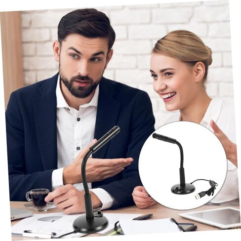 USB Microphone with Base for Laptop and Desktop Compact Condenser Mic with Sound High Sensitivity for Streaming Chatting and Recording in Saudi Arabia