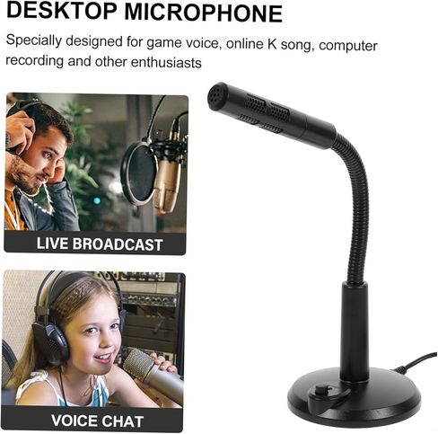 USB Microphone with Base for Laptop and Desktop Compact Condenser Mic with Sound High Sensitivity for Streaming Chatting and Recording in Saudi Arabia