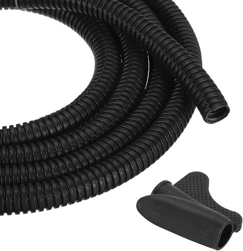 MECCANIXITY 3/8 Inch 10ft Split Wire Loom Tubing, Flexible Cord Protectors with Installation Tool Cable Management Sleeve Conduits Cover for Office Home Electrical Automotive Wires, White in Saudi Arabia