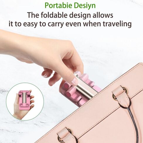Foldable Phone Stand for Desk,Adjustable Angle of View,Portable Electronic Device Stand,Mobile Phone Universal,Pink in Saudi Arabia
