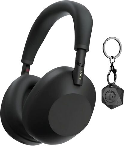 Sony WH-1000XM6 Wireless Noise-Canceling Headphones with QN3 Processor (Silver) Bundle with Swissdigital Bluetooth Locator Chain Compatible with FindMy and Android (2 Items) in Saudi Arabia