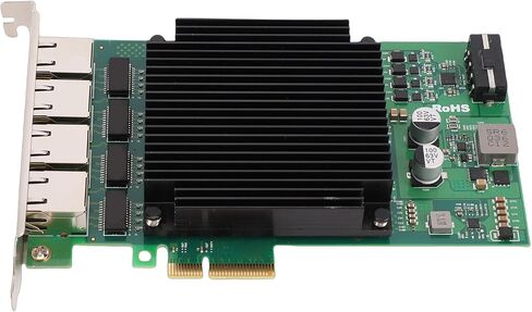 بطاقة شبكة EBTOOLS ذات 4 منافذ PoE PCIe، شريحة التحكم الرئيسية i226 بطاقة جيجابت إيثرنت 2.5 جيجا بايت مع تصميم فعال لتبديد الحرارة، لالتقاط الكاميرا الصناعية in Kuwait