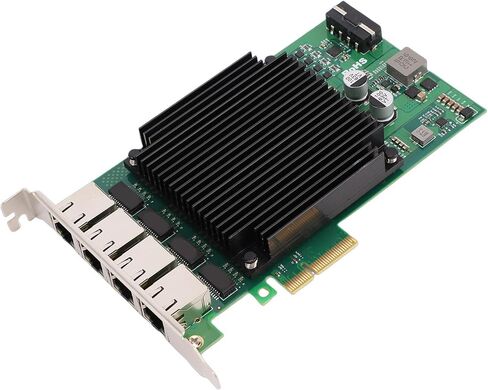 بطاقة شبكة EBTOOLS ذات 4 منافذ PoE PCIe، شريحة التحكم الرئيسية i226 بطاقة جيجابت إيثرنت 2.5 جيجا بايت مع تصميم فعال لتبديد الحرارة، لالتقاط الكاميرا الصناعية in Kuwait