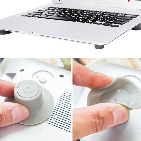 Sewroro 8 Pcs Laptop Cooling Silicone Anti-Slip Cushion Stands Round Riser Pads for Notebook Elevation Compatible with Laptops and Tablets, Portable Desk Accessory for Home Office Use in Kuwait