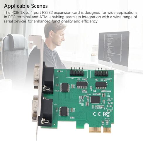 بطاقة التوسعة التسلسلية PCIE 1X 4 Port R232 AX99100 DB25 إلى DB9 لمشاريع أتمتة أجهزة الصراف الآلي لنقاط البيع الصناعية in Kuwait