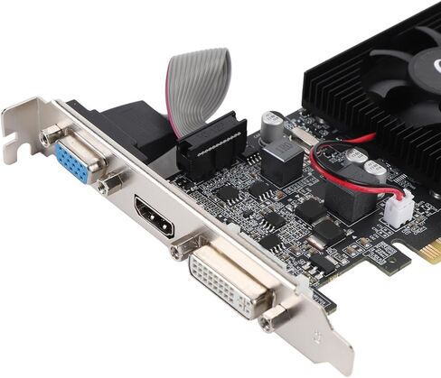 Zunate PCI Express 2.0 Graphics Card 1GB DDR3 64 Bit – 500MHz Core, 589MHz Memory, VGA DVI HDMI Output, Low Noise Video Card for PC Display Rendering and Multimedia Use in Saudi Arabia